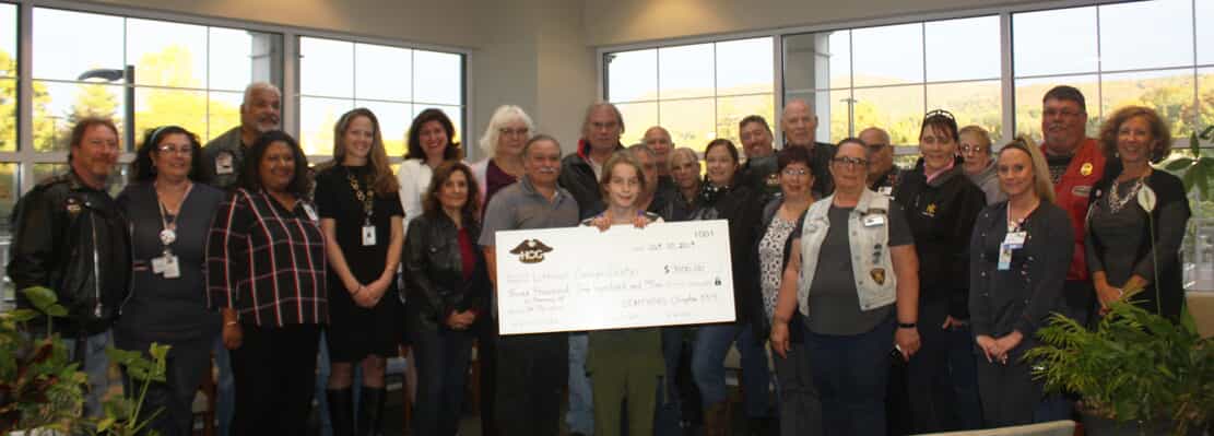 Orange County Harley group picture with hospital staff